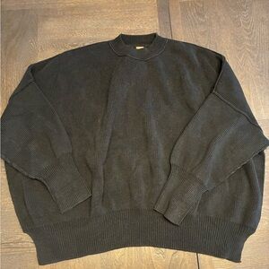 Free People Black Crewneck Sweater